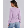 image:imageANRABESS Womens Cable Knit V Neck Fitted Sweaters  Long Sleeve Pullover Top Soft Cozy Business Casual Work amp Basic Daily Wear Fall Spring Outfits Winter Layer ClothingLight Purple