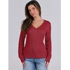 image:imageANRABESS Womens Cable Knit V Neck Fitted Sweaters  Long Sleeve Pullover Top Soft Cozy Business Casual Work amp Basic Daily Wear Fall Spring Outfits Winter Layer ClothingRed