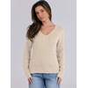 image:imageANRABESS Womens Cable Knit V Neck Fitted Sweaters  Long Sleeve Pullover Top Soft Cozy Business Casual Work amp Basic Daily Wear Fall Spring Outfits Winter Layer ClothingApricot