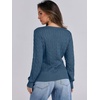 image:imageANRABESS Womens Cable Knit V Neck Fitted Sweaters  Long Sleeve Pullover Top Soft Cozy Business Casual Work amp Basic Daily Wear Fall Spring Outfits Winter Layer ClothingIndigo Blue