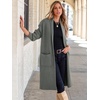 image:imageANRABESS Womens Cardigan Long Sweater Oversized Open Front Knit Coatigan Duster Coat 2026 Trendy Fall Outfits OuterwearDeep Grey