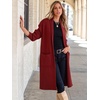 image:imageANRABESS Womens Cardigan Long Sweater Oversized Open Front Knit Coatigan Duster Coat 2026 Trendy Fall Outfits OuterwearRed
