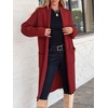 image:imageANRABESS Womens Cardigan Long Sweater Oversized Open Front Knit Coatigan Duster Coat 2026 Trendy Fall Outfits OuterwearRed