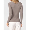 image:imageANRABESS Womens Long Sleeve Scalloped Scoop Neck Sweater  Soft Comfy Ribbed Knit TopCute Slim Fitted ShirtsWorkampEveryday WearWarm Layering ClothingFall Spring Casual OutfitsPurple Taupe