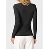 image:imageANRABESS Womens Long Sleeve Scalloped Scoop Neck Sweater  Soft Comfy Ribbed Knit TopCute Slim Fitted ShirtsWorkampEveryday WearWarm Layering ClothingFall Spring Casual OutfitsBlack