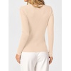image:imageANRABESS Womens Long Sleeve Scalloped Scoop Neck Sweater  Soft Comfy Ribbed Knit TopCute Slim Fitted ShirtsWorkampEveryday WearWarm Layering ClothingFall Spring Casual OutfitsParchment
