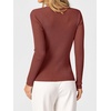 image:imageANRABESS Womens Long Sleeve Scalloped Scoop Neck Sweater  Soft Comfy Ribbed Knit TopCute Slim Fitted ShirtsWorkampEveryday WearWarm Layering ClothingFall Spring Casual OutfitsRust