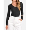 image:imageANRABESS Womens Long Sleeve Scalloped Scoop Neck Sweater  Soft Comfy Ribbed Knit TopCute Slim Fitted ShirtsWorkampEveryday WearWarm Layering ClothingFall Spring Casual OutfitsBlack