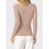 image:imageANRABESS Womens Long Sleeve Scalloped Scoop Neck Sweater  Soft Comfy Ribbed Knit TopCute Slim Fitted ShirtsWorkampEveryday WearWarm Layering ClothingFall Spring Casual OutfitsBright Tan