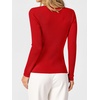 image:imageANRABESS Womens Long Sleeve Scalloped Scoop Neck Sweater  Soft Comfy Ribbed Knit TopCute Slim Fitted ShirtsWorkampEveryday WearWarm Layering ClothingFall Spring Casual OutfitsRed