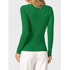 image:imageANRABESS Womens Long Sleeve Scalloped Scoop Neck Sweater  Soft Comfy Ribbed Knit TopCute Slim Fitted ShirtsWorkampEveryday WearWarm Layering ClothingFall Spring Casual OutfitsGreen