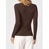 image:imageANRABESS Womens Long Sleeve Scalloped Scoop Neck Sweater  Soft Comfy Ribbed Knit TopCute Slim Fitted ShirtsWorkampEveryday WearWarm Layering ClothingFall Spring Casual OutfitsChocola
