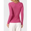 image:imageANRABESS Womens Long Sleeve Scalloped Scoop Neck Sweater  Soft Comfy Ribbed Knit TopCute Slim Fitted ShirtsWorkampEveryday WearWarm Layering ClothingFall Spring Casual OutfitsHot Pink