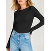 image:imageANRABESS Womens Long Sleeve Shirts Boat Neck Double Lined Top  Basic Slim Fitted Tshirts Stretchy Soft BreathableFall Winter Layer Clothing Going Out Casual Outfits Travel Everyday WearBlack