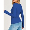 image:imageANRABESS Womens Long Sleeve Shirts Boat Neck Double Lined Top  Basic Slim Fitted Tshirts Stretchy Soft BreathableFall Winter Layer Clothing Going Out Casual Outfits Travel Everyday WearBlue