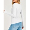 image:imageANRABESS Womens Long Sleeve Shirts Boat Neck Double Lined Top  Basic Slim Fitted Tshirts Stretchy Soft BreathableFall Winter Layer Clothing Going Out Casual Outfits Travel Everyday WearWhite