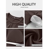 image:imageANRABESS Womens Long Sleeve Shirts Top Built in Bra  Crew NeckSoft Stretchy Breathable RibbedSlim FitBasic TeeCasual Going OutWork Travel AllDay WearSpring Fall LayerCoffee