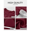 image:imageANRABESS Womens Long Sleeve Shirts Top Built in Bra  Crew NeckSoft Stretchy Breathable RibbedSlim FitBasic TeeCasual Going OutWork Travel AllDay WearSpring Fall LayerWine Red