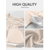image:imageANRABESS Womens Long Sleeve Shirts Top Built in Bra  Crew NeckSoft Stretchy Breathable RibbedSlim FitBasic TeeCasual Going OutWork Travel AllDay WearSpring Fall LayerBeige