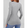 image:imageANRABESS Womens Long Sleeve Shirts Top Built in Bra  Crew NeckSoft Stretchy Breathable RibbedSlim FitBasic TeeCasual Going OutWork Travel AllDay WearSpring Fall LayerGrey