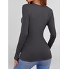 image:imageANRABESS Womens Long Sleeve Shirts Top Built in Bra  Crew NeckSoft Stretchy Breathable RibbedSlim FitBasic TeeCasual Going OutWork Travel AllDay WearSpring Fall LayerDeep Grey