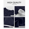 image:imageANRABESS Womens Long Sleeve Shirts Top Built in Bra  Crew NeckSoft Stretchy Breathable RibbedSlim FitBasic TeeCasual Going OutWork Travel AllDay WearSpring Fall LayerNavy Blue