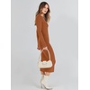 image:imageANRABESS Womens Long Sleeve Sweater Dress 2025 Fall Crewneck Bodycon Stretch Ribbed Knit Slim Fit Midi Dresses Trendy Outfits Rust Large
