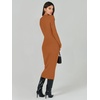 image:imageANRABESS Womens Long Sleeve Sweater Dress 2025 Fall Crewneck Bodycon Stretch Ribbed Knit Slim Fit Midi Dresses Trendy Outfits Rust Large
