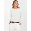 image:imageANRABESS Womens Long Sleeve Sweaters Cropped Crew Neck  Business Casual TopsLight Weight Comfy KnitPullover ShortSweaterBasic ClassicFall Fashion Winter Layer ClothesWhite