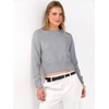 image:imageANRABESS Womens Long Sleeve Sweaters Cropped Crew Neck  Business Casual TopsLight Weight Comfy KnitPullover ShortSweaterBasic ClassicFall Fashion Winter Layer ClothesGrey