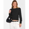 image:imageANRABESS Womens Long Sleeve Sweaters Cropped Crew Neck  Business Casual TopsLight Weight Comfy KnitPullover ShortSweaterBasic ClassicFall Fashion Winter Layer ClothesBlack