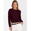 image:imageANRABESS Womens Long Sleeve Sweaters Cropped Crew Neck  Business Casual TopsLight Weight Comfy KnitPullover ShortSweaterBasic ClassicFall Fashion Winter Layer ClothesDark Red