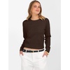 image:imageANRABESS Womens Long Sleeve Sweaters Cropped Crew Neck  Business Casual TopsLight Weight Comfy KnitPullover ShortSweaterBasic ClassicFall Fashion Winter Layer ClothesDeep Coffee
