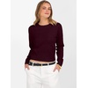 image:imageANRABESS Womens Long Sleeve Sweaters Cropped Crew Neck  Business Casual TopsLight Weight Comfy KnitPullover ShortSweaterBasic ClassicFall Fashion Winter Layer ClothesDark Red
