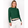 image:imageANRABESS Womens Long Sleeve Sweaters Cropped Crew Neck  Business Casual TopsLight Weight Comfy KnitPullover ShortSweaterBasic ClassicFall Fashion Winter Layer ClothesForest Deep Green