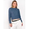 image:imageANRABESS Womens Long Sleeve Sweaters Cropped Crew Neck  Business Casual TopsLight Weight Comfy KnitPullover ShortSweaterBasic ClassicFall Fashion Winter Layer ClothesDeep Blue