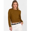 image:imageANRABESS Womens Long Sleeve Sweaters Cropped Crew Neck  Business Casual TopsLight Weight Comfy KnitPullover ShortSweaterBasic ClassicFall Fashion Winter Layer ClothesCaramel