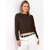 image:imageANRABESS Womens Long Sleeve Sweaters Cropped Crew Neck  Business Casual TopsLight Weight Comfy KnitPullover ShortSweaterBasic ClassicFall Fashion Winter Layer ClothesDeep Coffee