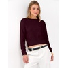 image:imageANRABESS Womens Long Sleeve Sweaters Cropped Crew Neck  Business Casual TopsLight Weight Comfy KnitPullover ShortSweaterBasic ClassicFall Fashion Winter Layer ClothesDark Red