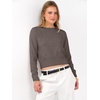 image:imageANRABESS Womens Long Sleeve Sweaters Cropped Crew Neck  Business Casual TopsLight Weight Comfy KnitPullover ShortSweaterBasic ClassicFall Fashion Winter Layer ClothesCoffee