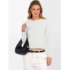 image:imageANRABESS Womens Long Sleeve Sweaters Cropped Crew Neck  Business Casual TopsLight Weight Comfy KnitPullover ShortSweaterBasic ClassicFall Fashion Winter Layer ClothesWhite