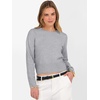 image:imageANRABESS Womens Long Sleeve Sweaters Cropped Crew Neck  Business Casual TopsLight Weight Comfy KnitPullover ShortSweaterBasic ClassicFall Fashion Winter Layer ClothesGrey