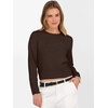 image:imageANRABESS Womens Long Sleeve Sweaters Cropped Crew Neck  Business Casual TopsLight Weight Comfy KnitPullover ShortSweaterBasic ClassicFall Fashion Winter Layer ClothesDeep Coffee