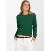 image:imageANRABESS Womens Long Sleeve Sweaters Cropped Crew Neck  Business Casual TopsLight Weight Comfy KnitPullover ShortSweaterBasic ClassicFall Fashion Winter Layer ClothesForest Deep Green