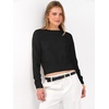 image:imageANRABESS Womens Long Sleeve Sweaters Cropped Crew Neck  Business Casual TopsLight Weight Comfy KnitPullover ShortSweaterBasic ClassicFall Fashion Winter Layer ClothesBlack