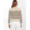 image:imageANRABESS Womens Long Sleeve Sweaters Cropped Crew Neck  Business Casual TopsLight Weight Comfy KnitPullover ShortSweaterBasic ClassicFall Fashion Winter Layer ClothesLight Parchment Black Stripe