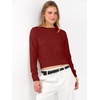 image:imageANRABESS Womens Long Sleeve Sweaters Cropped Crew Neck  Business Casual TopsLight Weight Comfy KnitPullover ShortSweaterBasic ClassicFall Fashion Winter Layer ClothesBrick Red