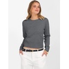 image:imageANRABESS Womens Long Sleeve Sweaters Cropped Crew Neck  Business Casual TopsLight Weight Comfy KnitPullover ShortSweaterBasic ClassicFall Fashion Winter Layer ClothesDark Grey