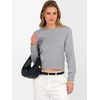 image:imageANRABESS Womens Long Sleeve Sweaters Cropped Crew Neck  Business Casual TopsLight Weight Comfy KnitPullover ShortSweaterBasic ClassicFall Fashion Winter Layer ClothesGrey