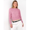 image:imageANRABESS Womens Long Sleeve Sweaters Cropped Crew Neck  Business Casual TopsLight Weight Comfy KnitPullover ShortSweaterBasic ClassicFall Fashion Winter Layer ClothesCoral Pink